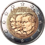  2 евро 2011 «50 лет назначения Великого Герцога Жана титулом «Лейтенант-представитель» Люксембург, фото 1 