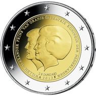  2 евро 2013 «Объявление Королевы Беатрикс о смене трона Принцем Виллемом-Александром» Нидерланды, фото 1 