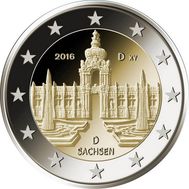  2 евро 2016 «Саксония. Дворец Цвингер» Германия, фото 1 