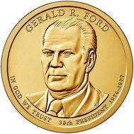  1 доллар 2016 «38-й президент Джеральд Р. Форд» США (случайный монетный двор), фото 1 