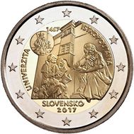  2 евро 2017 «550-летие Истрополитанского университета» Словакия, фото 1 