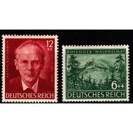  1943. Германия. Рейх. 855-856. Петер Розеггер. 2 марки, фото 1 