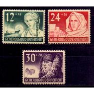  1940. Германия. Рейх. 56-58. Генерал-губернаторство. Годовщина оккупации. 3 марки, фото 1 