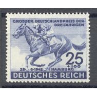  1942. Германия. Рейх. 814. Скачки в Гамбурге. Голубая лента, фото 1 