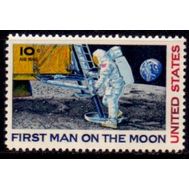  1969. США. 990. Космос. Аполлон-11. Первый человек на Луне. Армстронг. 1 Марка. MNH., фото 1 