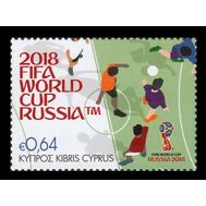  2018. Кипр. 1388. Чемпионат мира по футболу в России. 1 Марка., фото 1 