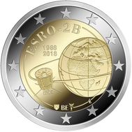 2 евро 2018 «50 лет запуска спутника ESRO-2B» в коинкарте Бельгия, фото 1 