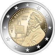  2 евро 2019 «450 лет со дня смерти Питера Брейгеля Старшего» Бельгия (в коинкарте), фото 1 
