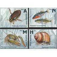  2019. Беларусь. 1295-1298. Фауна. Обитатели водоемов. 4 марки, фото 1 