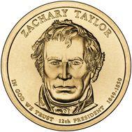  1 доллар 2009 «12-й президент Закари Тейлор» США (случайный монетный двор), фото 1 