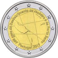  2 евро 2019 «600 лет открытия островов Мадейра и Порту-Санту» Португалия, фото 1 