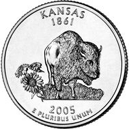  25 центов 2005 «Канзас» (штаты США), фото 1 