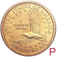  1 доллар 2008 «Парящий орёл» США P (Сакагавея), фото 1 
