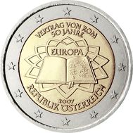  2 евро 2007 «50 лет подписания Римского договора» Австрия, фото 1 