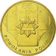  2 злотых 2004 «85 лет полиции» Польша, фото 1 