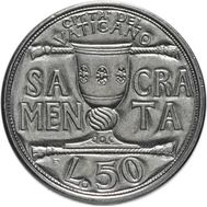  50 лир 1993 Ватикан XF-AU, фото 1 