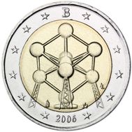  2 евро 2006 «Конструкция Атомиум в Брюсселе» Бельгия, фото 1 