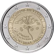  2 евро 2010 «200 лет Ботаническому саду Любляны» Словения, фото 1 