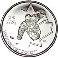  25 центов 2009 «Следж-хоккей. XXI Олимпийские игры 2010 в Ванкувере» Канада, фото 1 