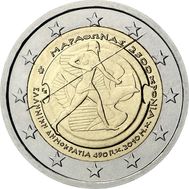  2 евро 2010 «2500 лет Марафонской битве» Греция, фото 1 