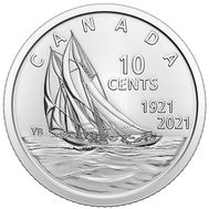  10 центов 2021 «100 лет шхуне «Синеносая» Канада, фото 1 