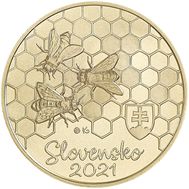  5 евро 2021 «Медоносная пчела» Словакия, фото 1 