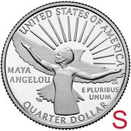  25 центов 2022 «Майя Энджелоу» (Выдающиеся женщины США) S, фото 1 