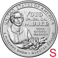 25 центов 2022 «Нина Отеро-Уоррен» (Выдающиеся женщины США) S, фото 1 
