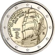  2 евро 2025 «Кругосветное путешествие на учебном судне «Америго Веспуччи» Италия, фото 1 