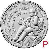  25 центов 2025 «Стейси Парк Милберн» (Выдающиеся женщины США) P, фото 1 