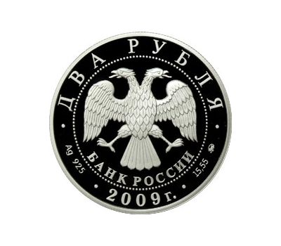  Серебряная монета 2 рубля 2009 «Учёный-энциклопедист Д.И. Менделеев - 175 лет со дня рождения», фото 2 