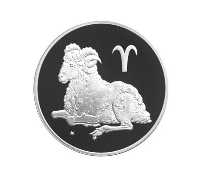  Серебряная монета 3 рубля 2004 «Овен», фото 1 