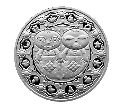  Монета 1 рубль 2009 «Знаки зодиака: Близнецы» Беларусь, фото 1 