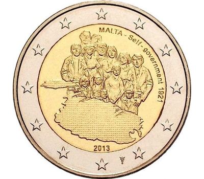  Монета 2 евро 2013 «Собственное правительство 1921 года» Мальта, фото 1 