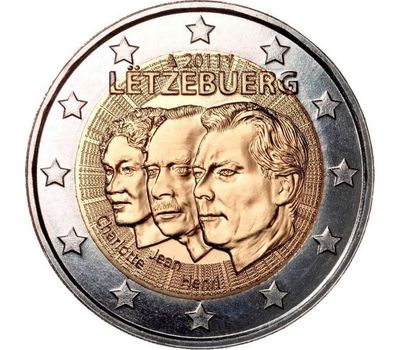  Монета 2 евро 2011 «50 лет назначения Великого Герцога Жана титулом «Лейтенант-представитель» Люксембург, фото 1 