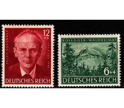  2 почтовые марки «Петер Розеггер» Третий Рейх 1943, фото 1 