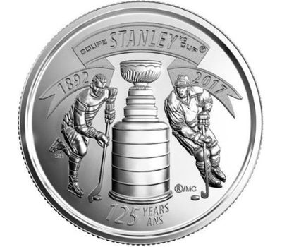  Монета 25 центов 2017 «125-я годовщина Кубка Стенли» Канада, фото 1 