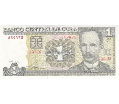  Банкнота 1 песо 2011 Куба Пресс, фото 1 