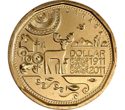  Монета 1 доллар 2011 «100 лет Центральному парку Канады» Канада, фото 1 