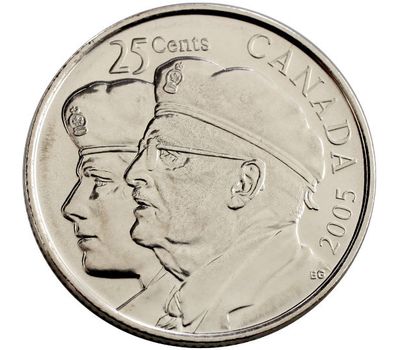  Монета 25 центов 2005 «Год ветеранов» Канада, фото 1 