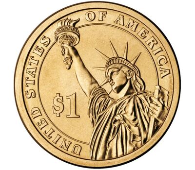  Монета 1 доллар 2009 «10-й президент Джон Тайлер» США (случайный монетный двор), фото 2 