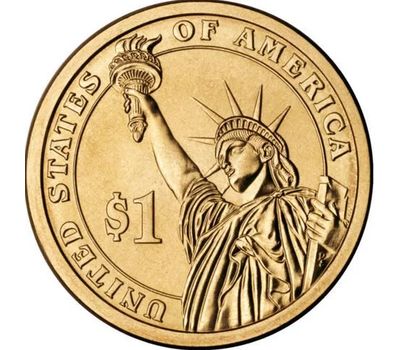  Монета 1 доллар 2010 «14-й президент Франклин Пирс» США (случайный монетный двор), фото 2 