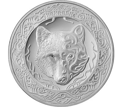  Монета 100 тенге 2018 «Небесный волк (Көкбөрі)» Казахстан (в блистере), фото 1 