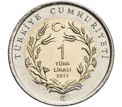  Монета 1 лира 2015 «Пустынный варан (Фауна)» Турция, фото 2 