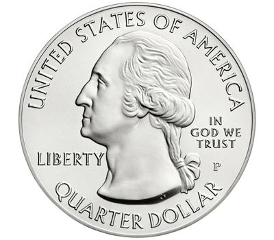  Монета 25 центов 2019 «Гуам, война на Тихом океане» (48-ой нац. парк США) P, фото 2 