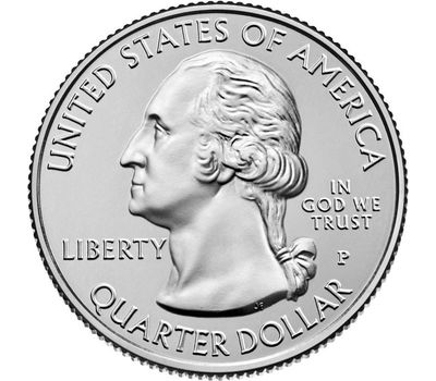  Монета 25 центов 2017 «Национальные водные пути Озарк» (38-й нац. парк США) P, фото 2 