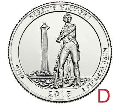  Монета 25 центов 2013 «Международный мемориал мира» (17-й нац. парк США) D, фото 1 