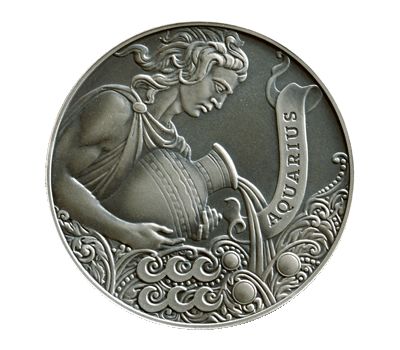  Монета 1 рубль 2014 «Зодиакальный гороскоп: Водолей» Беларусь, фото 1 