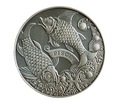  Монета 1 рубль 2014 «Зодиакальный гороскоп: Рыбы» Беларусь, фото 1 