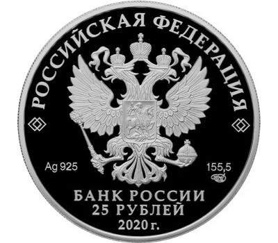  Серебряная монета 25 рублей 2020 «75 лет Победы советского народа в Великой Отечественной войне», фото 2 